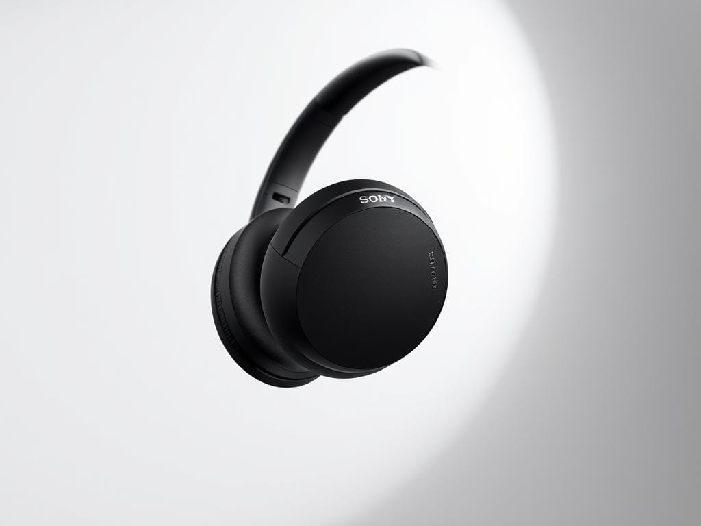 Generate an image of Sony WH-1000XM5 noise-canceling headphones