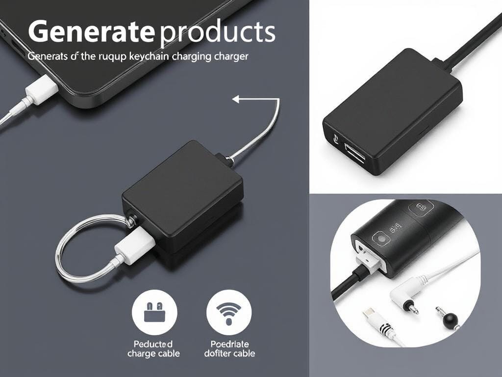 Generate an image of the Rolling Square inCharge X Portable Keychain Charger Cable