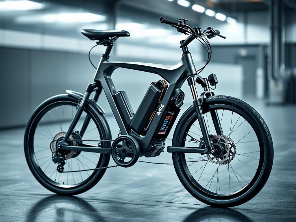 A sleek, futuristic electric bicycle drive system, showcasing the latest innovations from Yamaha. The foreground features a detailed cutaway view, revealing the intricate inner workings of the motor, gears, and battery pack. In the middle ground, a glossy, aerodynamic ebike frame takes center stage, hinting at the seamless integration of the drive system. The background depicts a clean, minimalist industrial setting, with smooth metallic textures and soft, directional lighting accentuating the engineering prowess. An atmosphere of technological sophistication and visionary design permeates the scene, capturing the essence of Yamaha's pioneering spirit in the electric bicycle realm.